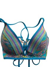 Shade Shore Womens Paisley Pattern Bikini Top Size 34 B Colorful