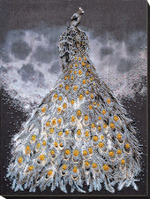 Bead Embroidery Kit "Gold in silver" Stitching Handmade Beadwork