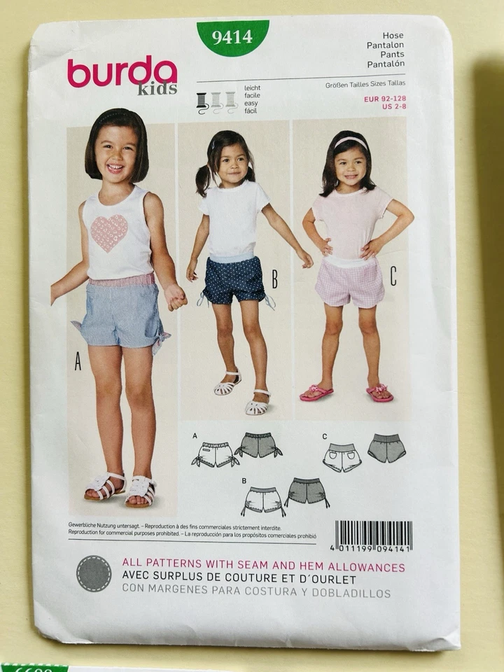Burda Kids Sewing Patterns Lot Of 7 Shorts Pants Shirt Bag Hats Boys Girls Sew - Image 4 of 4