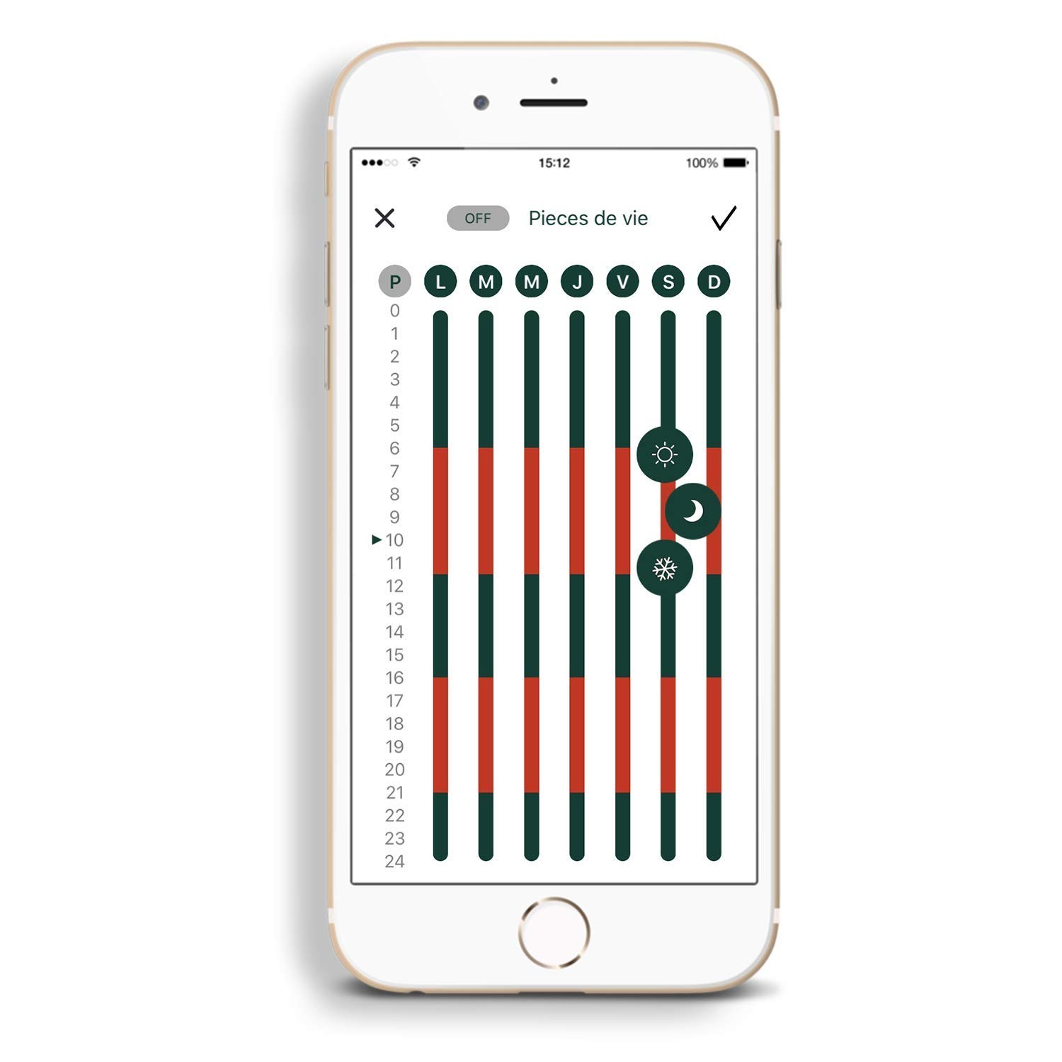 thermostat connecté filaire – vue détaillée