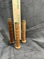 Lot of 3 Antique Vintage Wooden Textile Spools