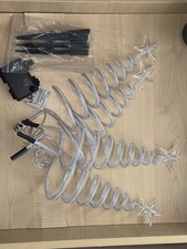 Light Up LED Spiral Christmas Tree Pathway Lights White -Set of 4