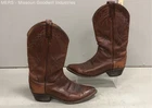 Vintage Dan Post Brown Leather Western Cowboy Boots Men's Size 9.5 D