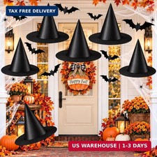 JMUQ 6 PCS Halloween Witch Hats,Hanging Witch Hats,With 3D Bats Stickers Witch C