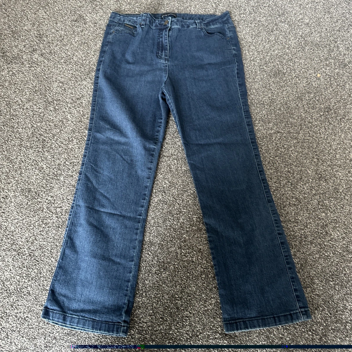 Jeans Femme David Emanuel Classic Fit – Taille 12, Longueur 31 Pouces – Noir Délavé – Occasion Très Bon état