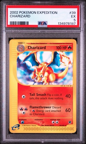 The Pokémon Company 2002 Expedition Base Set Charizard 039/165 PSA 5 Rare