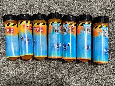 Mr. Beast Lab Lot of 7 Empty Plastic Test Tubes Bottles W/Caps + Check lists!