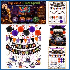 Halloween Party Decorations Indoor Banner Swirls Garland Bunting Supplies