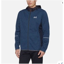 Under Armour Mens Blue Storm Coldgear Hooded Jacket Size M Full Zip Gorpcore