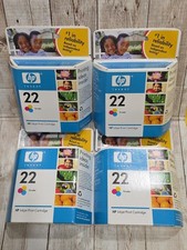 4 New Genuine HP 22 Tri-Color Ink Cartridges