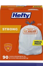 Hefty Strong 13 Gallon Tall Unscented Kitchen Drawstring Bags