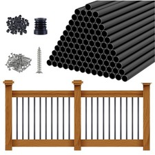 100 Pack 26" Aluminum Deck Railing Spindles, 3/4" Diameter Hollow Deck Railin...