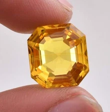 18.40 Ct 100% Natural 15 x 14 MM Lemon Yellow Sapphire Gemstone (GIT Certified)