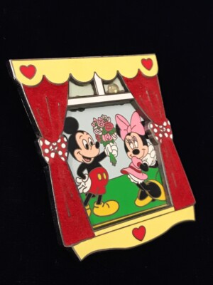 Disney Mickey Mouse Giving Minnie Flowers Outside Window