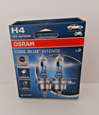 OSRAM Cool Blue Intense H4 Car H/L Bulbs 4200k Duo Pack 64193CB-HCB * LATEST *