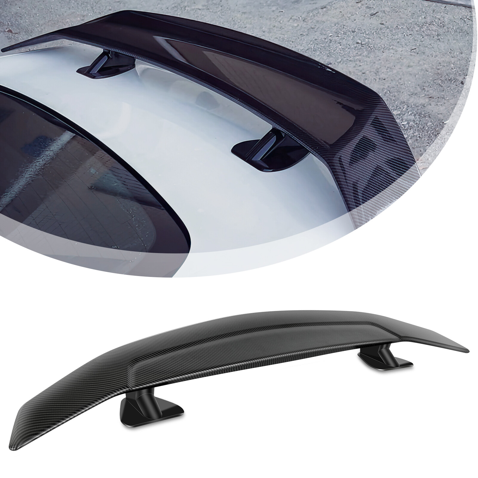For Audi R8 2008-2023 46" Carbon Fiber Rear Trunk Spoiler GT Style Racing Wing