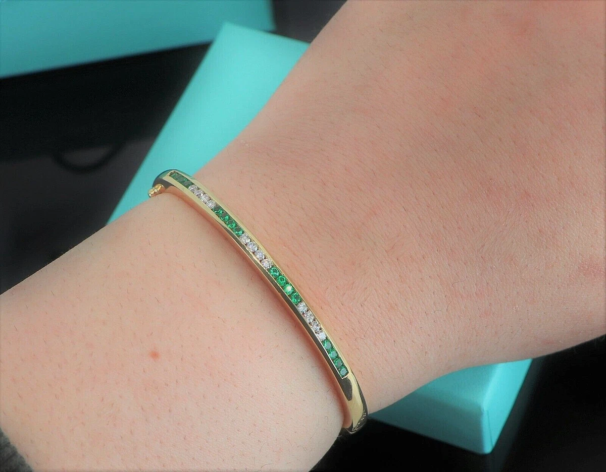 13 500 Tiffany Co 18K Yellow Gold Green Emerald Diamond 6.5