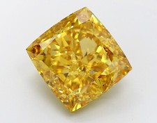 Natural Diamond 3.00 Ct Cushion Cut VVS1 Certified Vivid Yellow Color Diamond