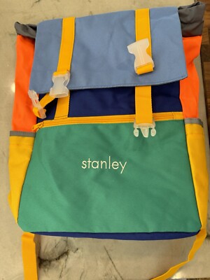 West Elm Kids Brooklyn Backpack & Lunchbox NWT Blue Color block Monogram STANLEY