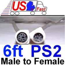 Lot10 6ft PS2 6pin DIN Male Female Extension Cable/Cord/Wire Mouse/Keyboard/KVM