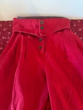 vintage 80s red nubby weave envelope uber high waist trousers pants slacks taper