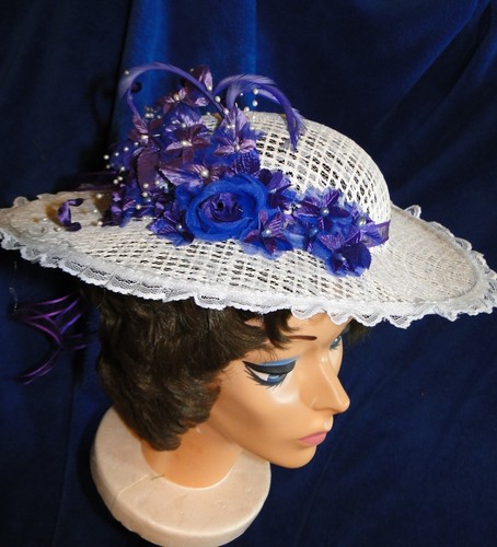 Women Kentucky Derby Hat, Bridal Tea Party, Dress, Wedding, Church Sun Hat - Picture 2 of 11