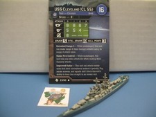  Axis Allies War at Sea TASK FORCE USS Cleveland CL 55 23/60 with card 
