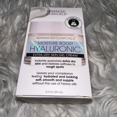Advanced Clinicals 1000x Boost Hyaluronic Extra Dry Skin Gel Cream NIB