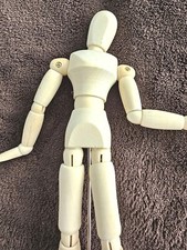 8.5" Wood Poseable Art Model Mannequin On Stand