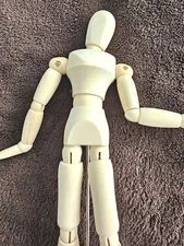 8.5" Wood Poseable Art Model Mannequin On Stand