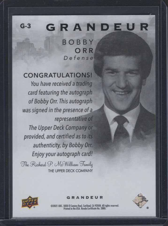 Bobby Orr 2021 Upper Deck Grandeur Achievement Auto 24/25 Autograph HOF Bruins - Image 2 of 2