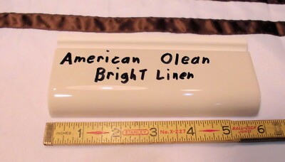 1 pc. *Bright Linen* Ceramic Radius Bullnose Tile by American Olean Co. NEW  6''