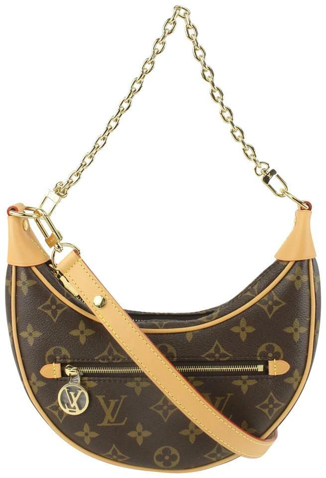 Louis Vuitton Rare Monogram Loop Chain Hobo Crossbody Croissant Bag  1118lv34