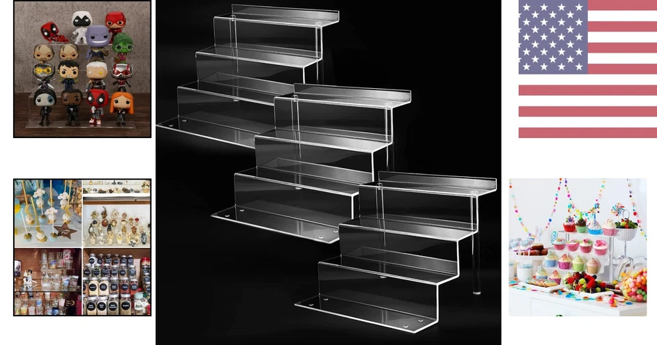 Versatile 4-Tier Acrylic Risers – Perfect for Perfume, Toys, and Collectibles - Image 2 of 4
