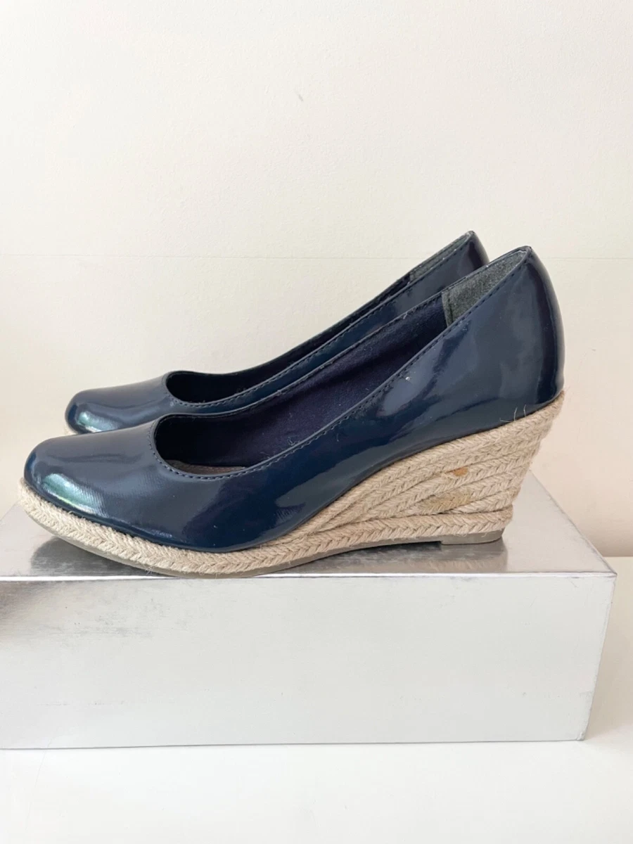 Marco tozzi navy wedges sale
