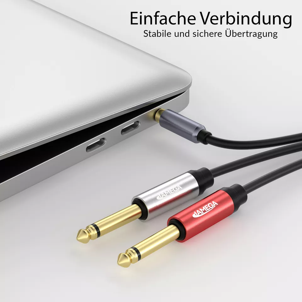 AUX Cable 3.5mm Jack to 2*6.3mm Jack - Jack Cable Audio Lead Audio Plug - Image 3 of 4