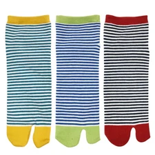Wrapables Tabi Flip-Flop Socks (Set of 3), Stripes