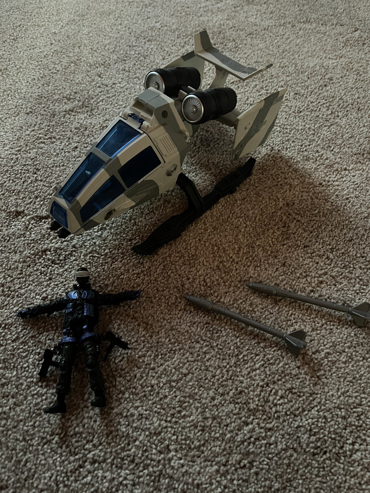 GI JOE ARCTIC GHOST HAWK 2014 50th VEHICLE W/ Snake Eyes