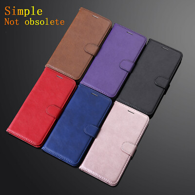 Einfarbige PU-Leder Flip Wallet Case Handyhülle für Samsung A20E A10E A33 A82 5G