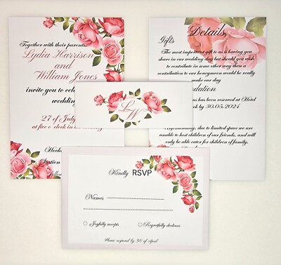 Personalisierte Hochzeitseinladungen mit Umschlägen