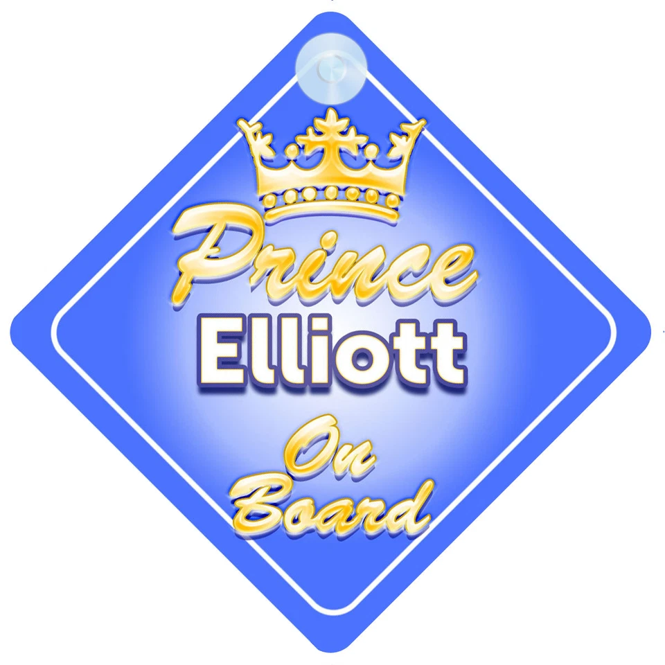 Letrero de coche personalizado del príncipe heredero Elliott a bordo bebé niño bebé