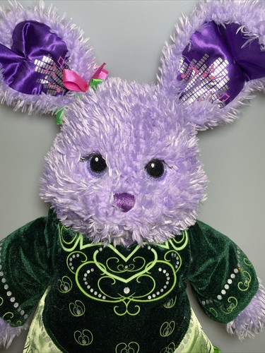 BABW Purple Easter Bunny Rabbit Plush Music Note Ears Green Dress BUILD A BEAR - Picture 2 of 4