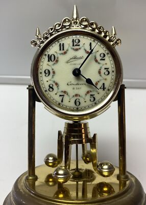 Vintage Schmid Conterra 8-Day Jewelled Dome Desk Mantel Clock