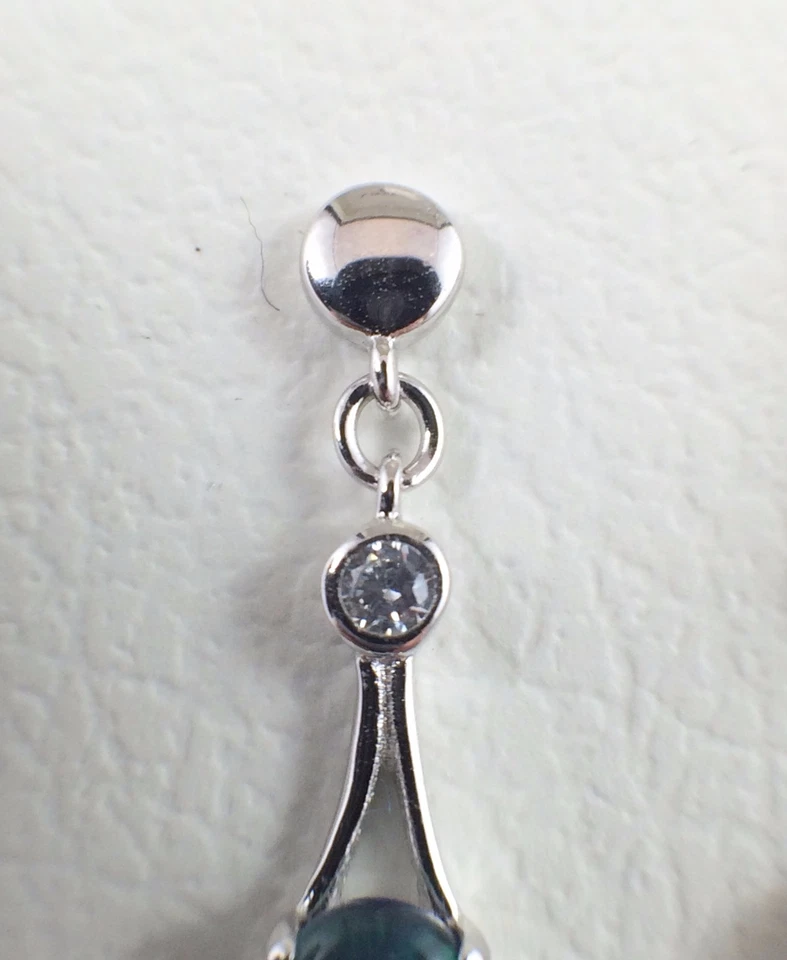 Autentici orecchini a perno opale tripletta Coober Pedy zirconi argento sterling - Immagine 2 di 4