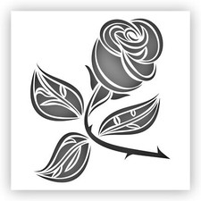 Rose 4 Flower Stencil - Choose a Size - Laser-Cut Reusable Plastic