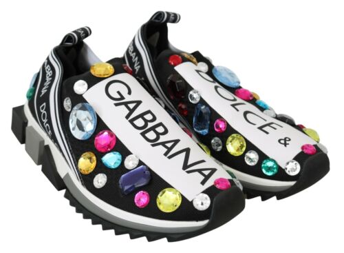 rush write a letter Swamp DOLCE &amp; GABBANA Sneakers Shoes Black Multicolor Crystal EU35 / US4.5  RRP $1200 | eBay