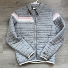 Cavalleria Toscana Youth Puffer Jacket Grey Pink Kids 12 Full Zip medium 