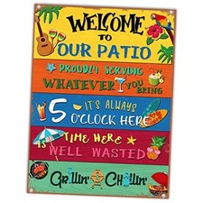 Welcome to Our Patio Outdoor Sign Metal Patio Sign Welcome Signs for Porch New