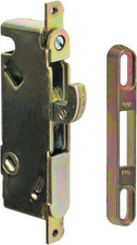 Sliding Glass Door Mortise Lock, 3-11/16  Screw Holes, 45 Degree Keyway