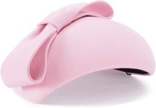 Lawliet Teardrop Women 1940s Wool Felt Fascinator Hat Bow Tam Beret Casque A568